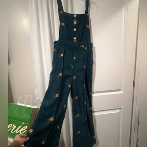 Never worn, floral print, light weight corduroy Jumpsuit